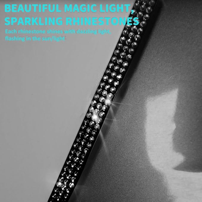 Door Edge Anti-Scratch Sticker Door Crash Bumper Crystal Bling Protection Tape Rubber Strip Sticker,Car Door Protector,Car Door Guard,Car Door Protection,90cm/35.4" Each One,4Pack/Set,Black