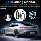 4 Channel Dash Cam Front and Rear Inside Back 360° FHD 2K Dash Camera for Cars, WiFi, GPS, G-Sensor, WDR 24/7 Parking Mode, 170° Wide Angle, Loop Recording, Night Vision, APP, with 64GB Card