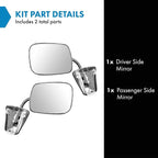 Driver and Passenger Side Mirror Assembly Set Manual Compatible with 87–91 Chevrolet Blazer 75–86 Chevrolet C10 C20 C30 K10 K20 73–91 GMC Jimmy