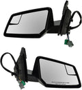 2 Piece Driver and Passenger Side Mirror Assembly Set Electric Adjustment Heated Memory Black Compatible with 2009-2012 Chevrolet Traverse GM1320384 GM1321384