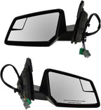 2 Piece Driver and Passenger Side Mirror Assembly Set Electric Adjustment Heated Memory Black Compatible with 2009-2012 Chevrolet Traverse GM1320384 GM1321384