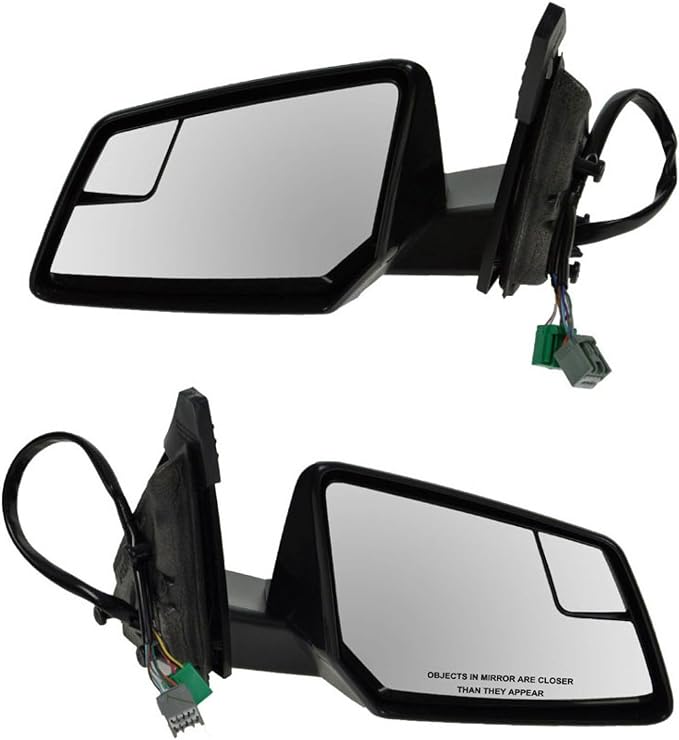 2 Piece Driver and Passenger Side Mirror Assembly Set Electric Adjustment Heated Memory Black Compatible with 2009-2012 Chevrolet Traverse GM1320384 GM1321384