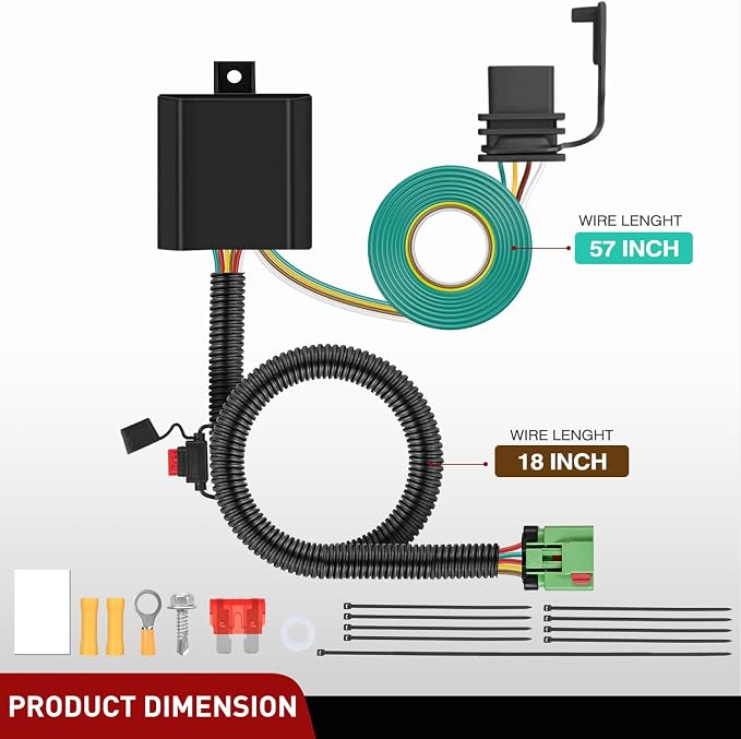 4 Pin Trailer Wiring Harness Kit 55369 Vehicle Standard 4 Way Connector Custom for 1999 2000 2001 2002 2003 2004 Jeep Cherokee Including Laredo and with Skid Shield Simple Fit Tow Hitch