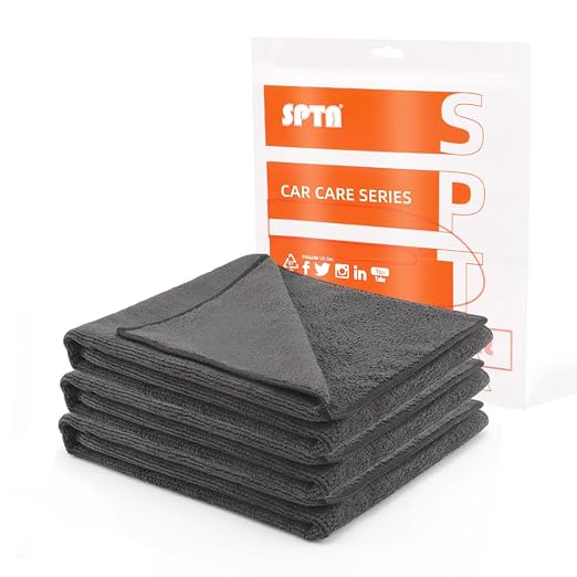 Car Microfiber Towels, Sport & Workout Towel - Gym, Exercise, Fitness, Spa, Ultra Soft, Super Absorbent, Fast Drying Premium Microfiber, 320gsm, 16in x 27in, Midnight (3-Pack)-MT036