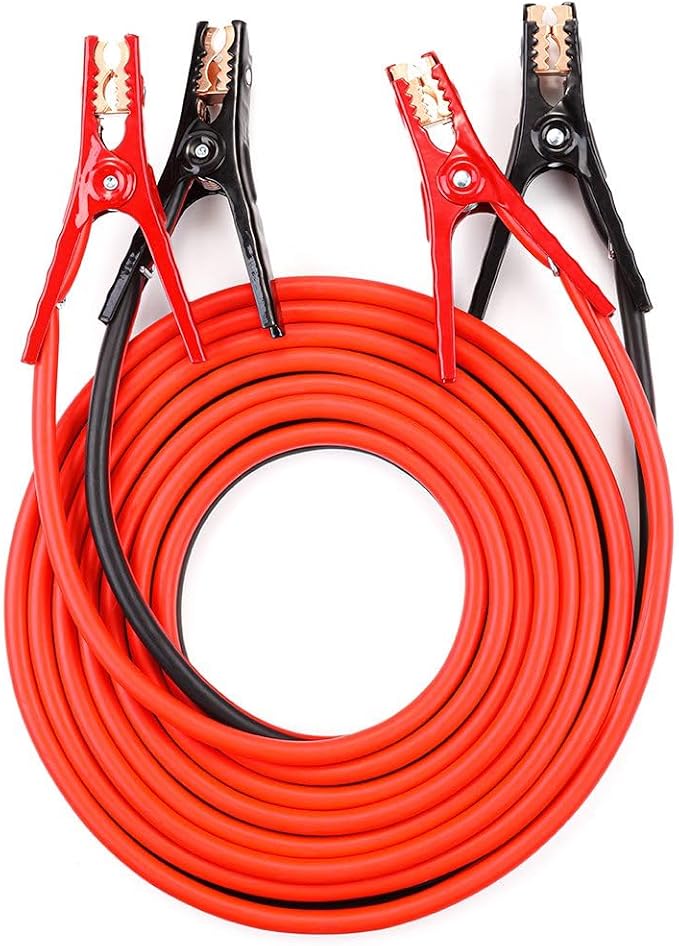 Super Heavy-Duty Jumper Cables for Car, Includes 1 Gauge Wire Conductor 25' Car Jumper Cables & 365 Days of Roadside Assistance