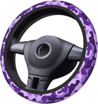 Purple Camo Steering Wheel Cover For Women Men Girls Car Accessories Decor Anti-Slip Neoprene Auto Steering Wheel Covers Protector Universal 15 Inch