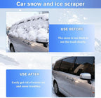 Car Snow Brush and Ice Scraper, 2 in 1 Detachable Aluminum Vehicle Snow Removal Tool with Ergonomic Foam Grip for Windshield, Automotive Ice Shovel Accessories, Universal Fit (Yellow/Black)