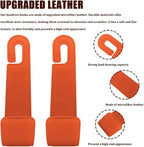 2PCS Car Seat Headrest Hooks, Purse Hook for Car, Automotive Headrest Handbags Holder, Auto Accessories Leather Seatback Organizer Hanger for Hanging Purses Bags Coats (Orange, 1PCS)