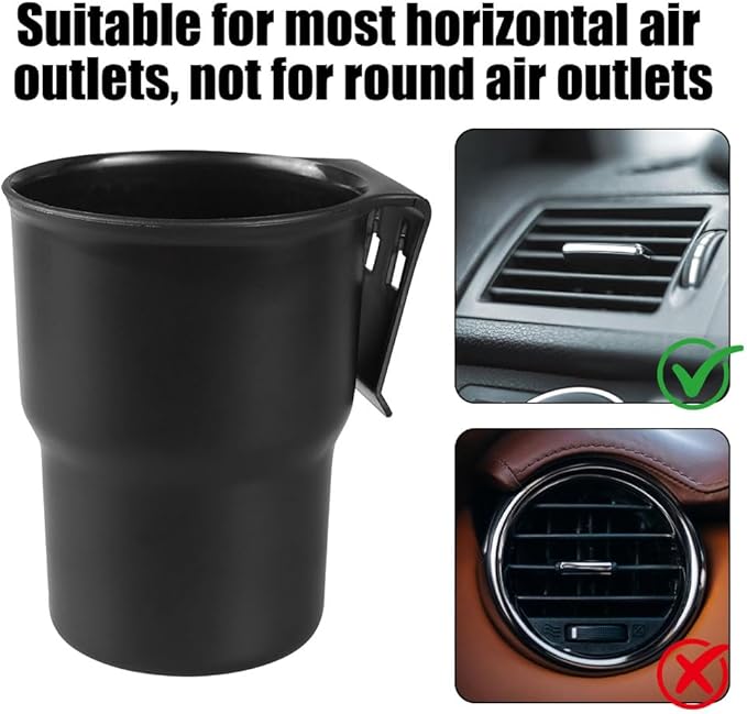 Car Cup Holder Hook, Auto Window Mount Bottle Holder 3.54'' Caliber Air Vent Hanging Beverage Holder for Soda Cans, Water Bottles, Coffee