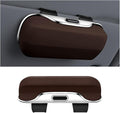 Sunglasses Holder for Car Sun Visor, Protective Automotive Eyeglasses Storage Case Hanger, Soft Vehicle Interior Glasses Organizer Box Accessories, Universal for SUV Sedan Truck (Brown)