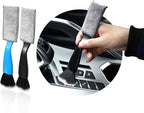 2 PCS Double Head Brush for Car Clean, Soft Auto Interior Duster Detailing Brushes, Universal Vehicle Dashboard Screen, Air Vents, Computer etc Cleaning Tool Accessories (Black+Blue)