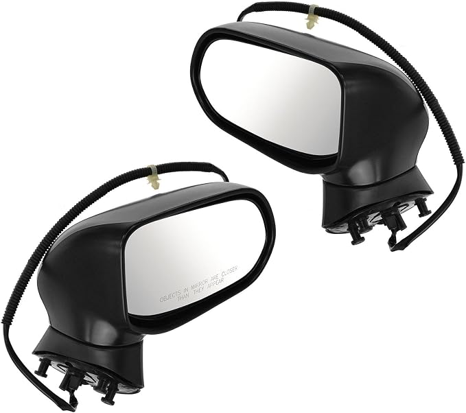 2 Piece Driver and Passenger Side Mirror Assembly Set Electric Adjustment Heated No Memory Black Compatible with 2007-2011 Honda Civic HO1320243 HO1320260 HO1321243 HO1321260