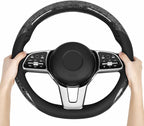 16 inch Steering Wheel Cover for Ford F150 F250 Ram 4Runner Tacoma | Wood Grain Design with Microfiber Leather, Anti-Slip, Comfortable Grip, Easy to install
