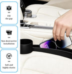Car Seat Gap Filler, 2PCS Anti-Drop Multifunctional Vehicle Seat Side Gap Plug with Storage Slot, Automotive Blocker Seam Filler Console Organizer, Universal for SUV RV Truck (Black)