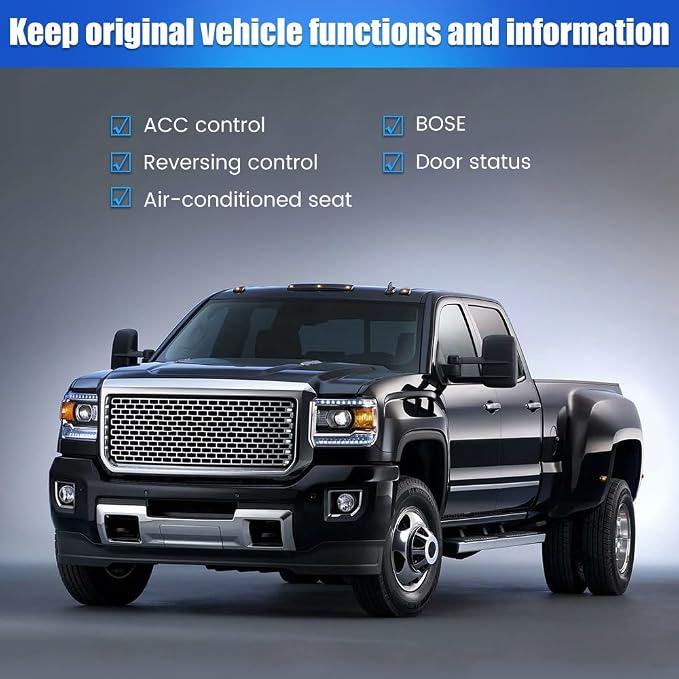 4Core Car Radio Stereo for Chevy Silverado GMC Sierra 2007-2013, Android 13 with CarPlay Android Auto Bluetooth GPS Navigation 5GHz WiFi with Backup Camera