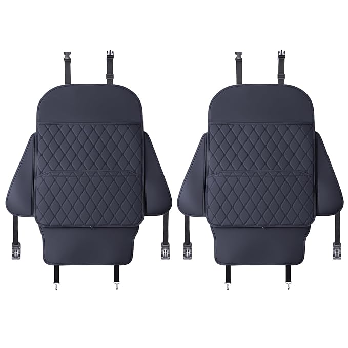 Seat Back Protector,Shields Seat Backs from Kicks and Adds Storage | kick mats back seat protector easy to install and clean, well-crafted, sturdy, durable and stylish.2 Pack