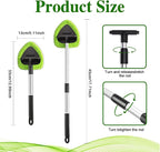 Windshield Cleaning Tool, Car Window Cleaner with Extendable Long Handle and 4 Washable Reusable Microfiber Pads, Auto Interior Exterior Auto Glass Wiper for Windshield, Universal for Cars (Green)