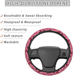 Cartoon Flamingos Steering Wheel Covers Anti-Slip Elasticity Car Accessories Steering Wheel Protector Universal 15 Inch for Cars SUV Vehicle Truck