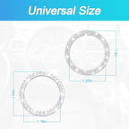 Car Bling Crystal Rhinestone Engine Start Ring Stickers, 1 Single Drainage Drill and 1 Double Drainage Drill Car Start Button Cover, Key Ignition Knob Bling Ring Decals, Car Accessories(Set Silver)