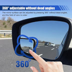 2PCS Car Fan Shaped Blind Spot Mirrors, Safety HD Glass Wide Angle Adjustable Car Convex Side Mirrors, Rearview Mirror with Adhesive, Vehicle Parking Auxiliary Mirror for SUV Truck (Black)