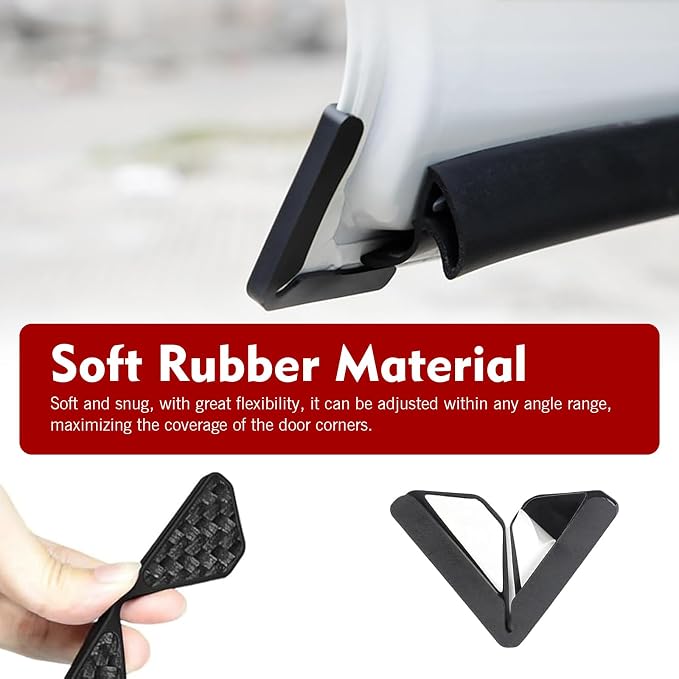 2PCS Car Door Edge Guards, Carbon Fiber Car Door Corner Guards, Anti-Collision Door Corner Protector Trim, Self-Adhesive Auto Corner Protect Sticker, Universal Exterior Decor Accessories