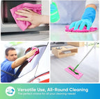 Pink Microfiber Cleaning Cloths, 20 Pack Cleaning Rags - Lint Free & Scratch-Free Microfiber Towels for Cars, House & Kitchen, Absorbent Cleaning Towels, 11.5 x 11.5 Inch