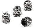 4 Pack Handmade Crystal Rhinestone Tire Valve Stem Caps, Universal for Cars, Trucks and Motorcycles - Glossy Black