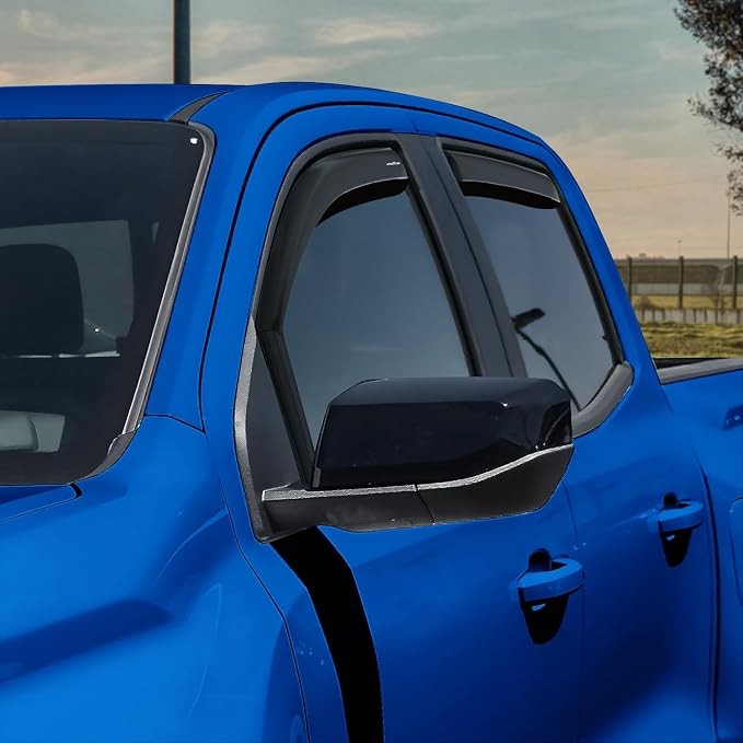 Goodyear Shatterproof in-Channel Window Deflectors for GMC Canyon 2023-2026 Crew Cab, Rain Guards, Window Visors for Cars, Vent Deflector, Car Accessories, 4 pcs - GY008455