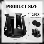 2PCS Car Cup Holder Inserts,2-in-1 Self-Adhesive & Suction Cup Car Cupholder Insert with Adaptive Clamping Arms,Universal Cups Holder Expander for Most Cars/Trucks/SUVs