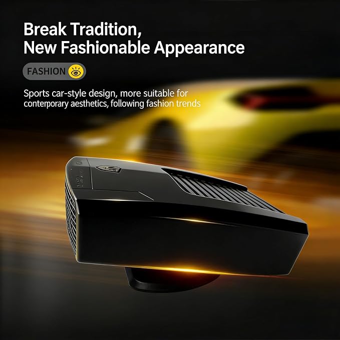 Car Heater 12V Portable Car Heater and Defroster - Dual Mode Fast Heating & Cooling Fan for Vehicles & Home Use, Plug In Cigarette Lighter 360° Adjustable with Sporty Design