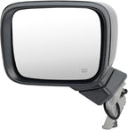Left Driver Side Mirror Compatible with Jeep Renegade 2015-2025 Heated Manual Folding Power Glass Paintable Black