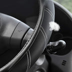 Sport Leather Steering Wheel Cover 14 1/2 inch to 15 inch Universal, Padded Soft Grip Breathable for Car Truck SUV Jeep, Anti Slip Odorless Black