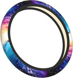 Galaxy Purple Blue Neoprene Steering Wheel Cover for Men Women Anti-Slip Elastic Steering Wheel Protective Cover 15in Universal Car Accessories Fit Cars, SUVs, Auto