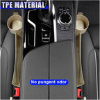 YoRise 2PCS Dual Slot Car Seat Gap Filler Organizer, Multifunctional Car Side Seat Gap Guard Spacer with Cup Holder, Universal Auto Storage Accessories for Preventing Items Falling Out (Beige)