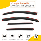 Rain Guards Compatible with 2009-2017 Audi Q5/SQ5 8R Set of 4 Tape-On Side Window Visor Wind Deflector Vent Visors Car Accessories