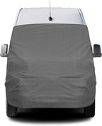 600D RV Windshield Engine Cover for Benz Sprinter 2019-2026 | Fits W906 Sprinter Vans, Mirror Cutouts, All Weather Blackout Privacy