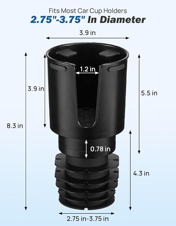 Car Cup Holder Expander Compatible with Toyota RAV4 2025 2024 2023 2022 2021 2020 2019,Compatible with Yeti Ramblers 12-36oz, Hydro Flasks 18-40oz,Large Bottles in 3.4"-3.8" (18-40oz)