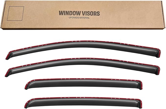 in-Channel Window Rain Guards for 2015-2022 Chevy Colorado/GMC Canyon Crew Cab, Window Visors Vent Guard Shade Deflectors