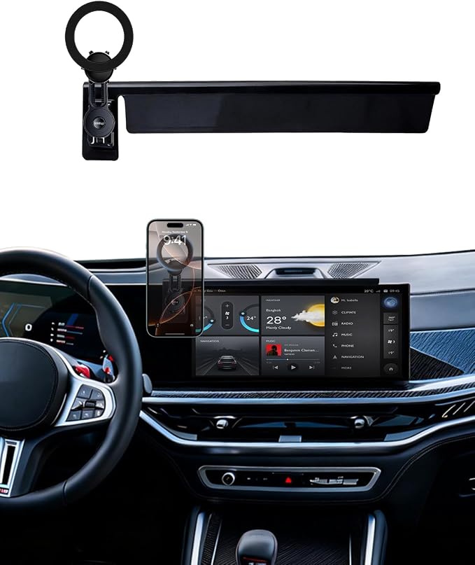 PZK Car Phone Mount for BMW X5 2024-2026 X6/ BMW X7 2023-2026 Accessories | Magnetic Custom 14.9-inch Screen Compatible with MagSafe Car Phone Holder with 360° Rotating Extension Rod Hands-Free