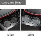 4PCS Bling Car Coasters, Non-Slip Insert Water Bottle Holder Pads, Bling Crystal Rhinestone Dustproof Automotive Interior Accessories, Universal for Vehicles, Trucks, RVs (4 pcs, Gray)