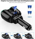 [2026 Upgraded] Cigarette Lighter Splitter, 180W 2-Socket Cigarette Lighter Adapter with Dual QC3.0 and 20W PD USB C Car Charger Splitter for GPS/Dash Cam/Laptop/iPad/iPhone 17/16/15/14/13/12