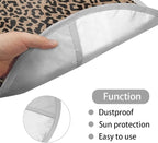 Brown Leopard Print Steering Wheel Cover Sun Shade,Insulated Car Steering Wheel Cover for Blocking Sun & Heat,Cheetah Print Car Accessories 17 inch Steering Wheel Shield for Cars SUV Trucks