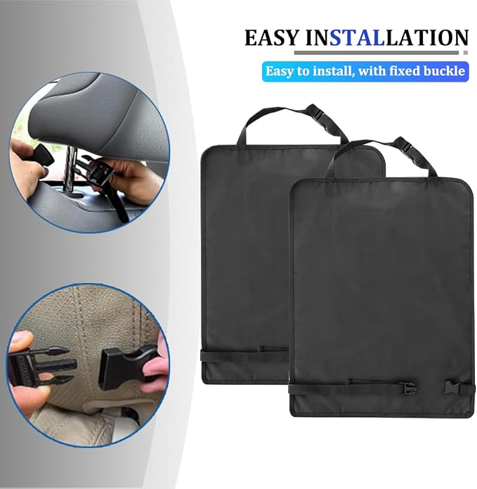 Car Kick Mat Back Seat Protector, Stain-Resistant Backseat Protector Cover to Protect from Dirt Scratches, Automotive Interior Seat Back Kick Pad for Kid, Universal for Vehicles