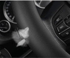 Carbon Fiber Steering Wheel Cover for Men, Universal 15 inch Leather Car Steering Wheel Cover, Anti-Slip & Breathable, Microfiber Leather Automotive Accessories, Sporty Design, Black