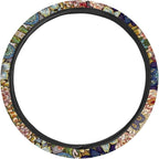 Boho Floral Bright Blossoms Car Steering Wheel Covers for Womens Anti-Slip Comfortable Stretch-on Steering Wheel Protector Cover Sweat Absorption Cover Car Accessories