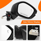 Passenger Side Mirror Replacement Fit for 2022 2023 2024 2025 Honda Civic with Power Adjustment, Heated, Signal Lamp, Blind Spot Monitor, Right Side View Mirror for Honda Civic, HO1321352 8 (Pins)