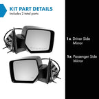 2 Piece Driver and Passenger Side Mirror Assembly Set Electric Adjustment Heated No Memory Textured Compatible with 2008-2012 Jeep Liberty CH1320287 CH1321287