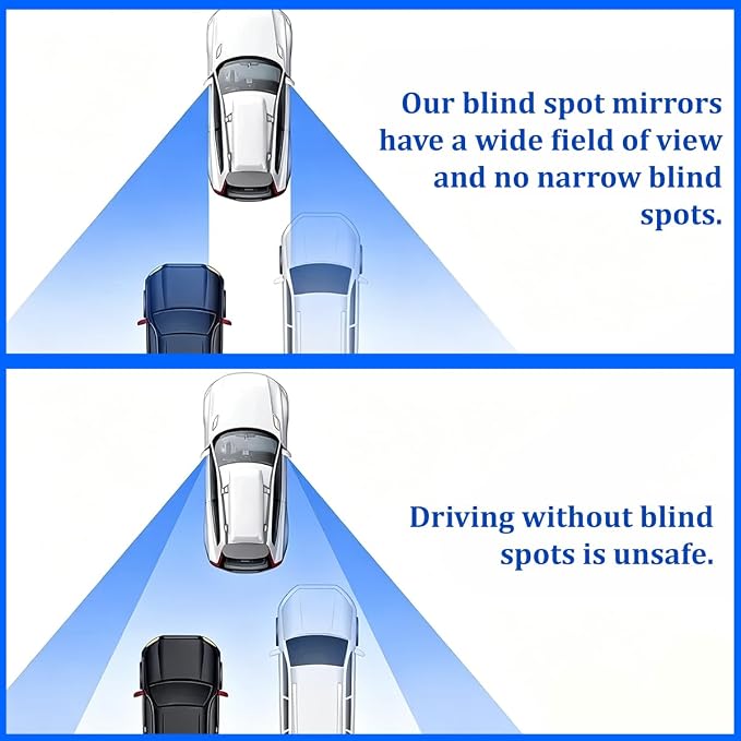 2PCS Car Blind Spot Mirror, Wide Angle Clear HD Glass Convex Side Rear View Mirror to Reduce Blindspot, Auto Exterior Rear View Accessories for Wide Angle, Universal Fit (StyleF)