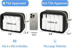 Clear Makeup Bag - TSA Approved Toiletry Bag for Carry-on & Checked Luggage, Water Resistant Car Storage Organizer with Reinforced Seams