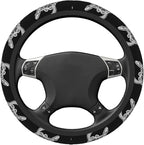 Elastic Sea Turtle Car Steering Wheel Cover Protector Upgrade Thicken,Mandala Black,Anti Slip Stretchy Soft Car Accessories Interior Decor for Diverse Cars Truck SUV for Men Women Universal 15 Inch